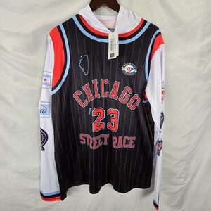 Nascar Chicago Street Race Long Sleeve Hooded Shirt XL SPF 50 Stay Dry NWT